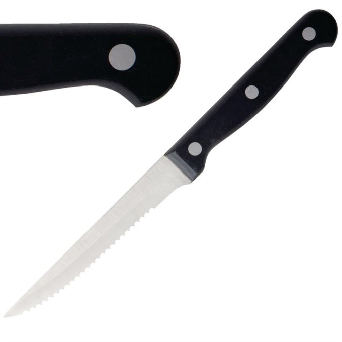 Couteaux a viande manche noir 215mm (Box 12)