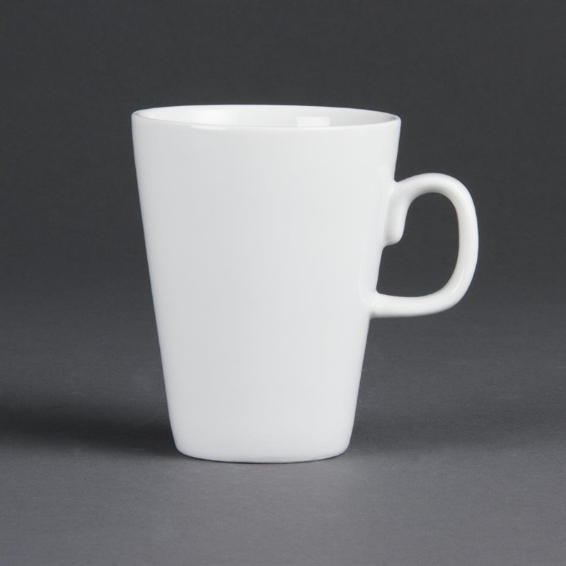 Tasse à latte en porcelaine blanche Olympia - Lot de 12