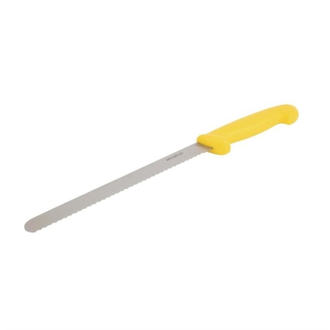 Couteau à trancher denté Hygiplas jaune 255mm