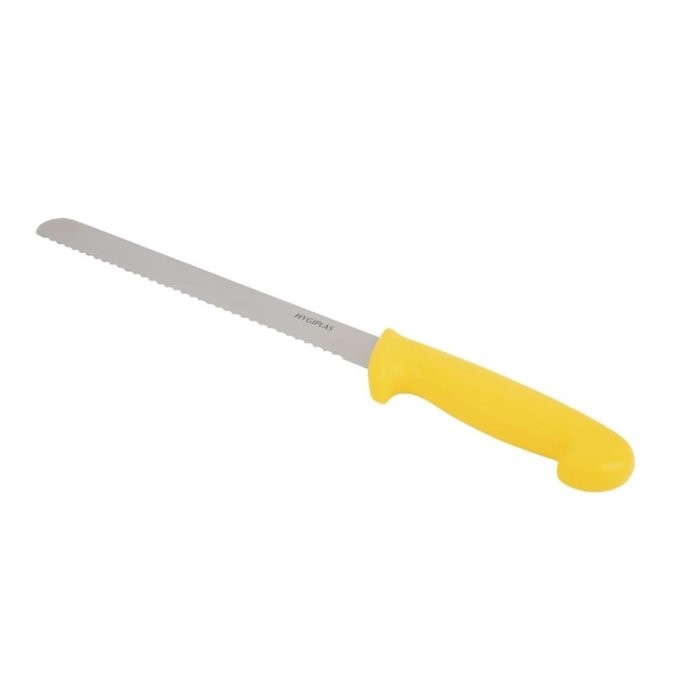 Couteau à trancher denté Hygiplas jaune 255mm