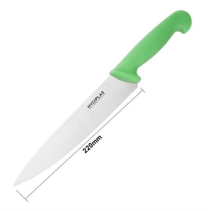 Couteau de cuisinier Hygiplas vert 215mm