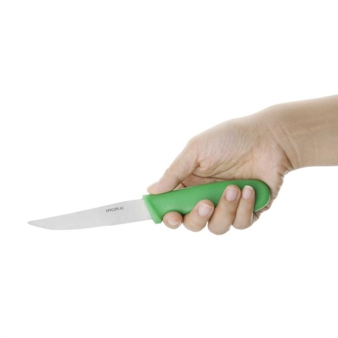 Couteau à légumes denté Hygiplas vert 100mm