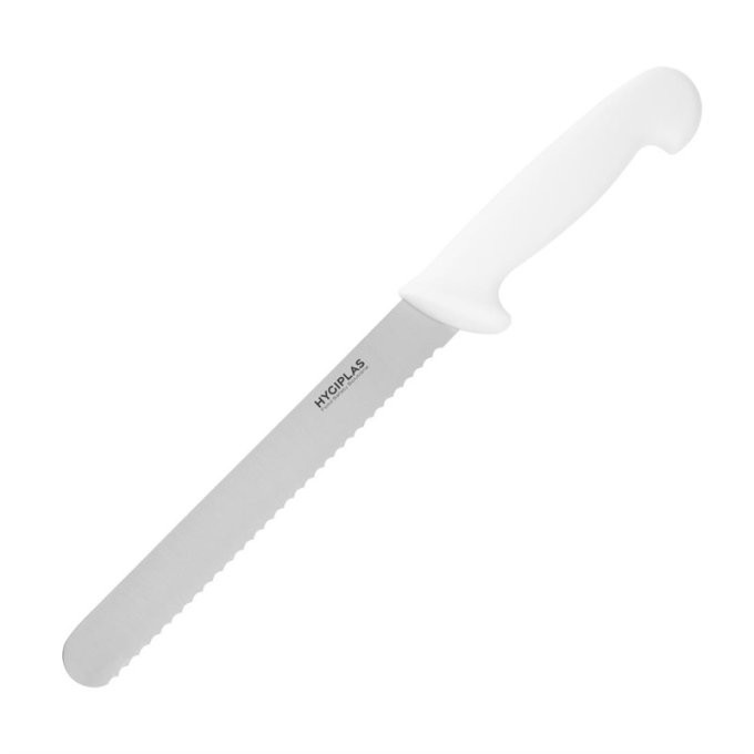 Couteau à pain denté Hygiplas blanc 205mm