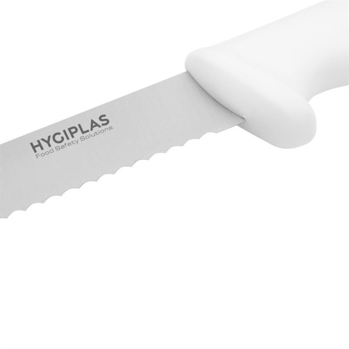 Couteau à pain denté Hygiplas blanc 205mm