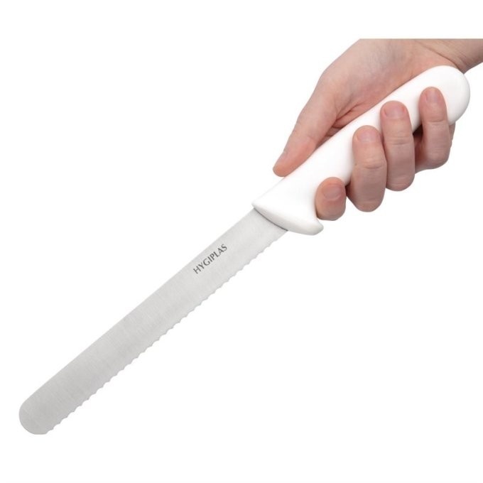Couteau à pain denté Hygiplas blanc 205mm