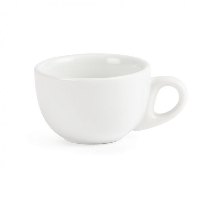 Tasse et soucoupe à espresso en porcelaine blanche olympia - Lot de 12