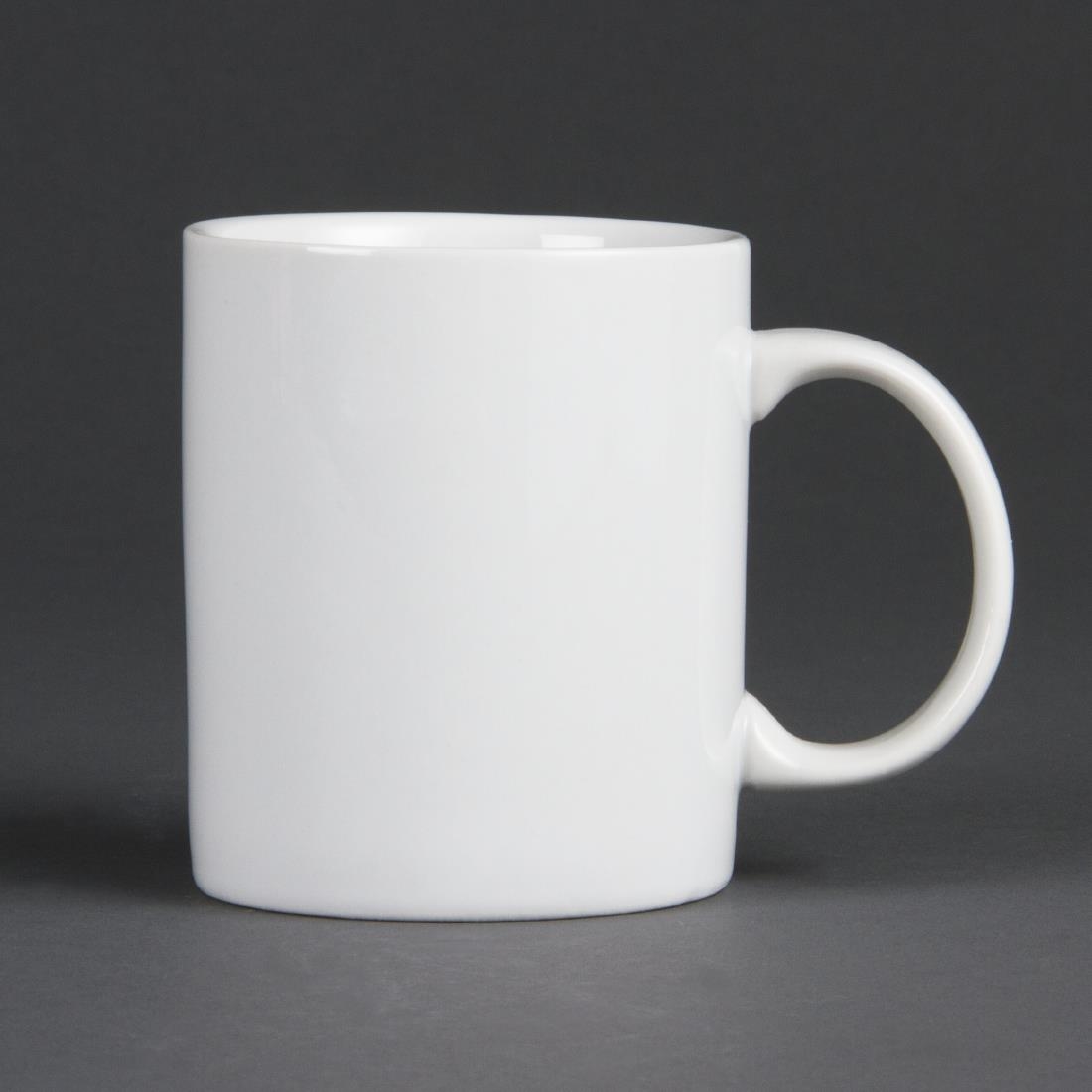 Mugs standards en porcelaine blanche Olympia - Lot de 12