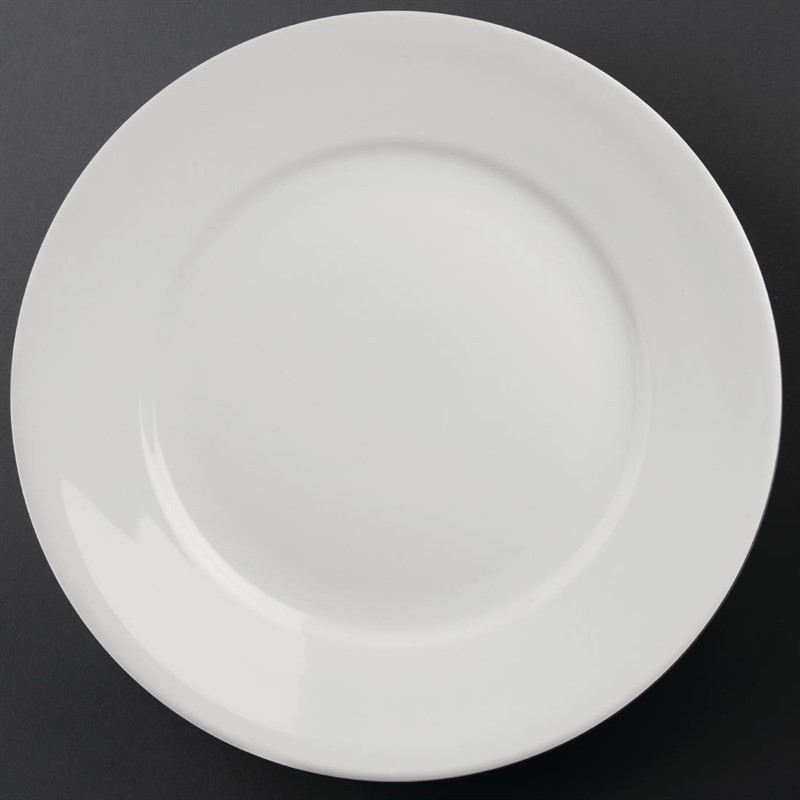 Assiette plate à bord large en porcelaine ATHENA - Lot de 6