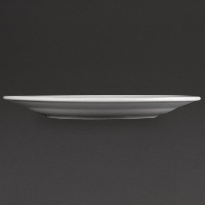 Assiette plate à bord large en porcelaine ATHENA - Lot de 6