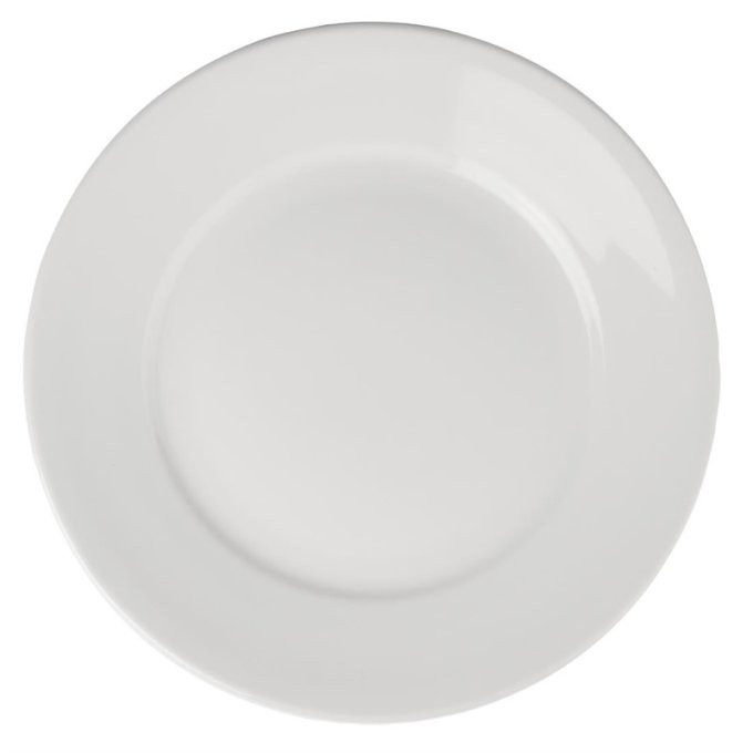 Assiette plate à bord large en porcelaine ATHENA - Lot de 6