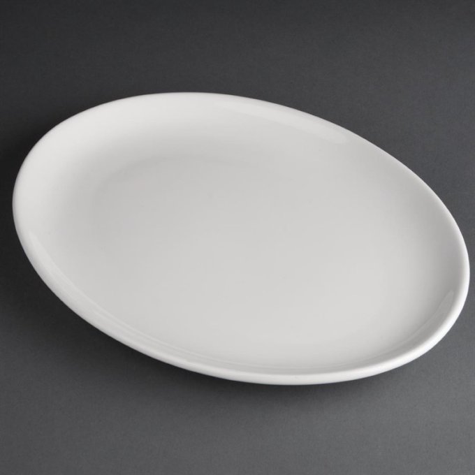 Assiettes creuses ovales en porcelaine Athena (lot de 12)