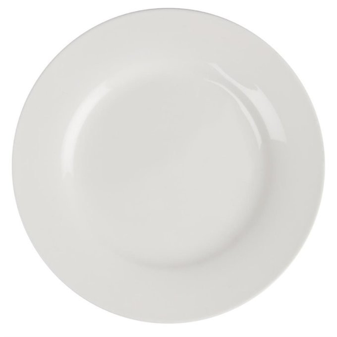 Assiette ronde à bord large Lumina fine china 15cm (Box 6)