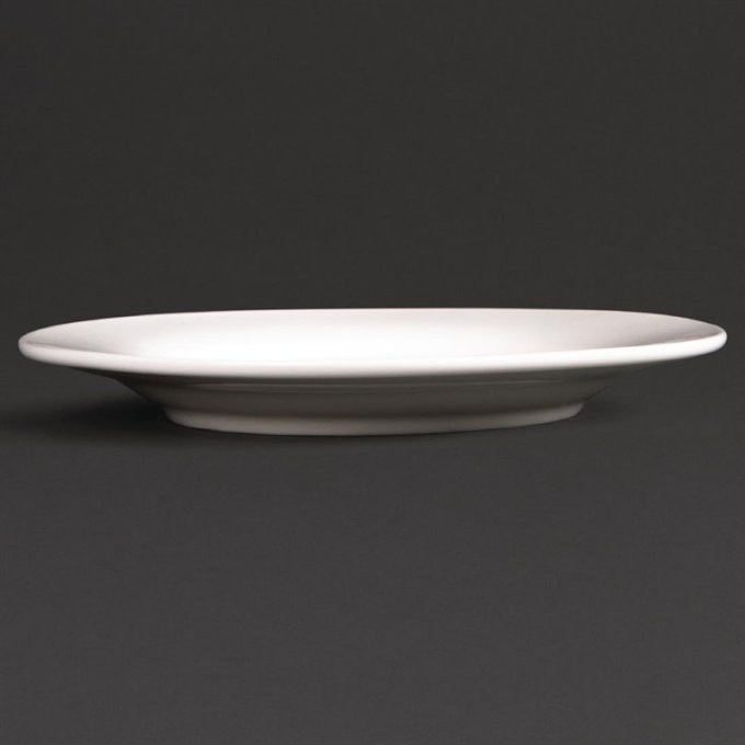 Assiette ronde à bord large Lumina fine china 15cm (Box 6)