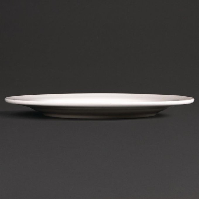 Assiette ronde à bord large Lumina fine china 20cm (Box 6)