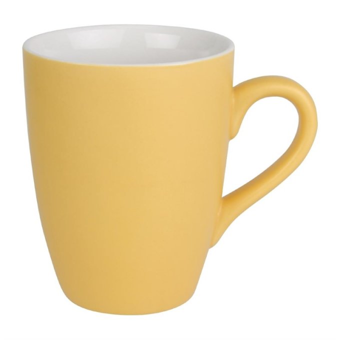 Mug pastel mat en porcelaine Olympia jaune 320ml (Box 6)