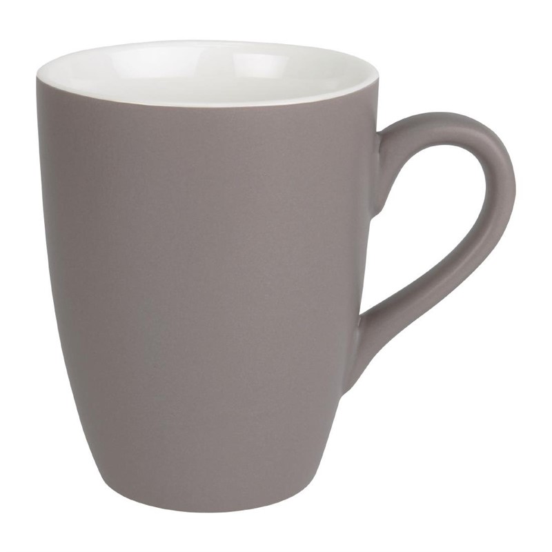 Mug pastel mat en porcelaine Olympia gris 320ml (Box 6)