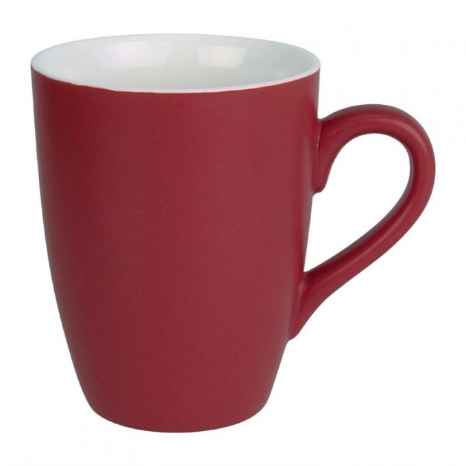 Mug pastel mat en porcelaine Olympia rouge 320ml (Box 6)