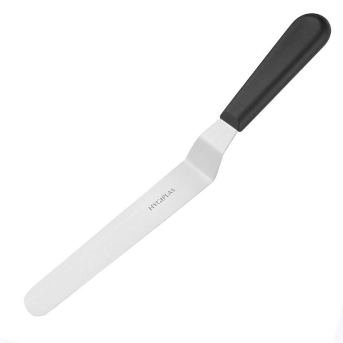 Couteau spatule coudé Hygiplas noir 190mm