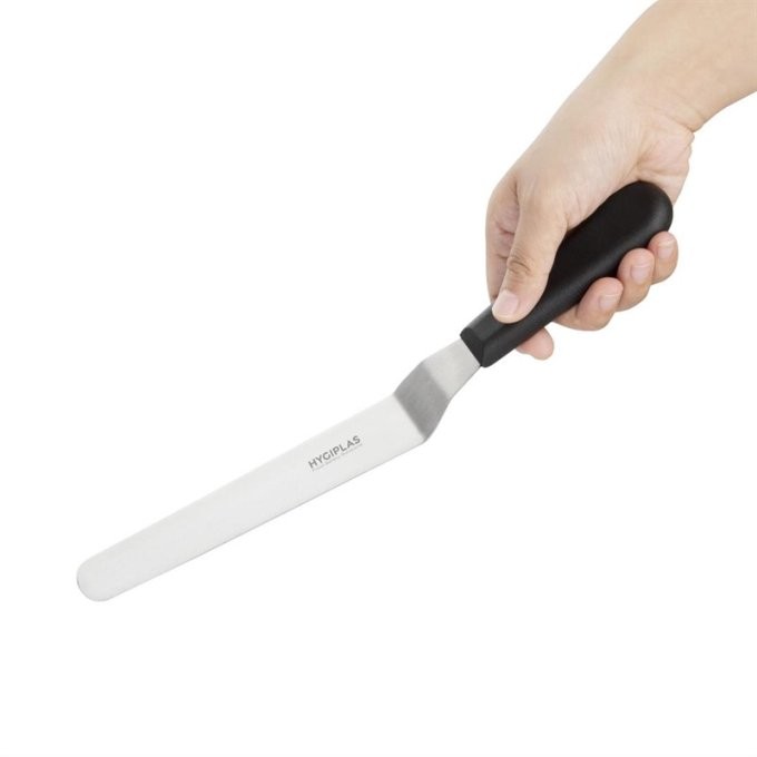 Couteau spatule coudé Hygiplas noir 190mm