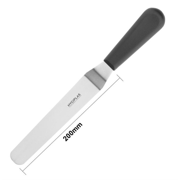 Couteau spatule coudé Hygiplas noir 190mm