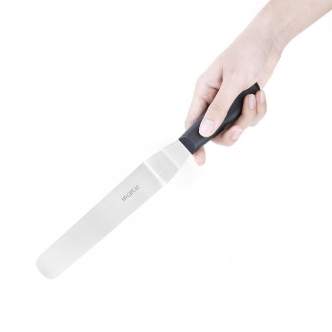 Couteau spatule coudé Hygiplas noir 190mm