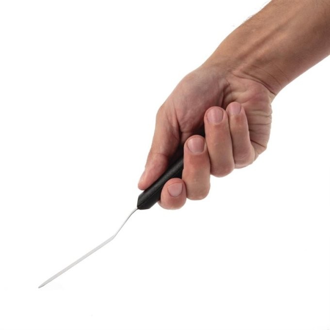 Couteau spatule coudé Hygiplas noir 100mm