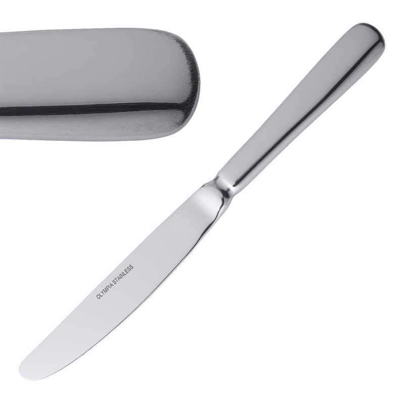 Couteau de table 18/0 olympia baguette épaisseur 2,5 mm - Lot de 12