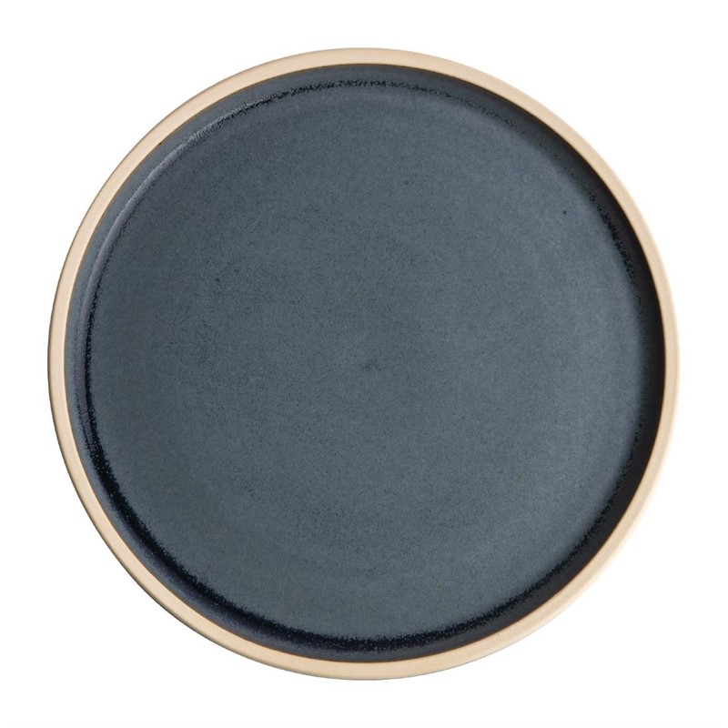Assiettes plates bord droit granit bleu Olympia Canvas 18 cm (Box 6)