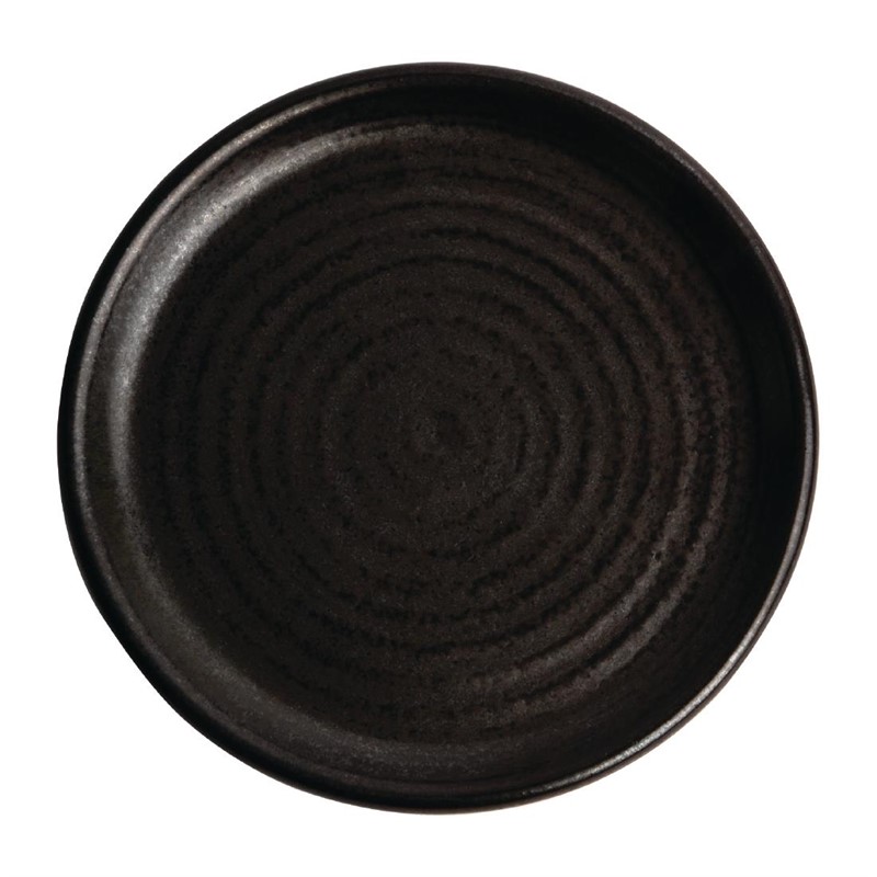 Assiettes plates noir mat Olympia Canvas 18 cm (Box 6)