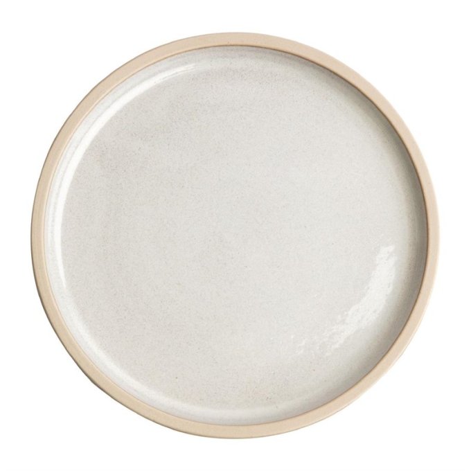 Assiettes plates bord droit blanc Murano Olympia Canvas 25 cm (Box 6)