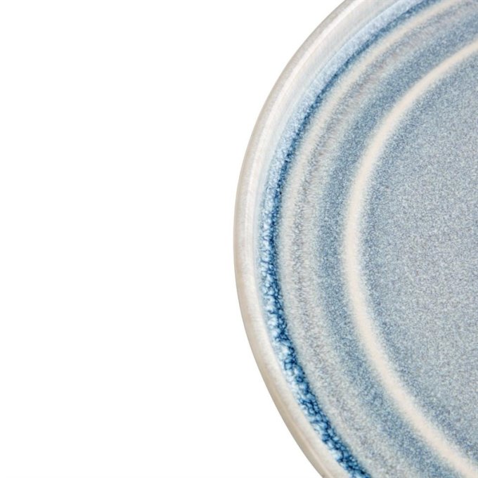 Assiette plate bleu cristallin Olympia Cavolo 22 cm - Lot de 6