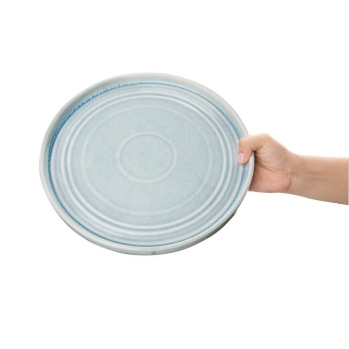 Assiette plate bleu cristallin Olympia Cavolo 270mm - Lot de 4