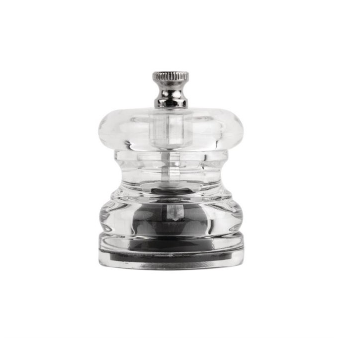 Ensemble sel et poivre miniature transparent Olympia - 65(h)x50(dia)mm