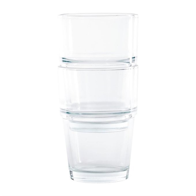 Gobelets empilable Olympia en verre trempé - Lot de 12