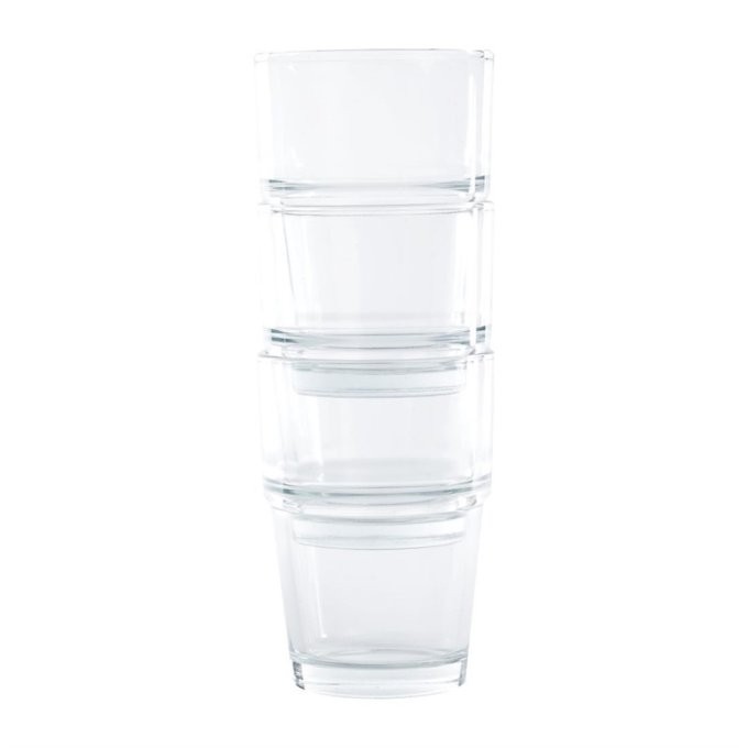 Gobelets empilable Olympia en verre trempé - Lot de 12