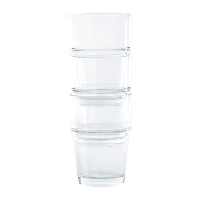 Gobelets empilable Olympia en verre trempé - Lot de 12