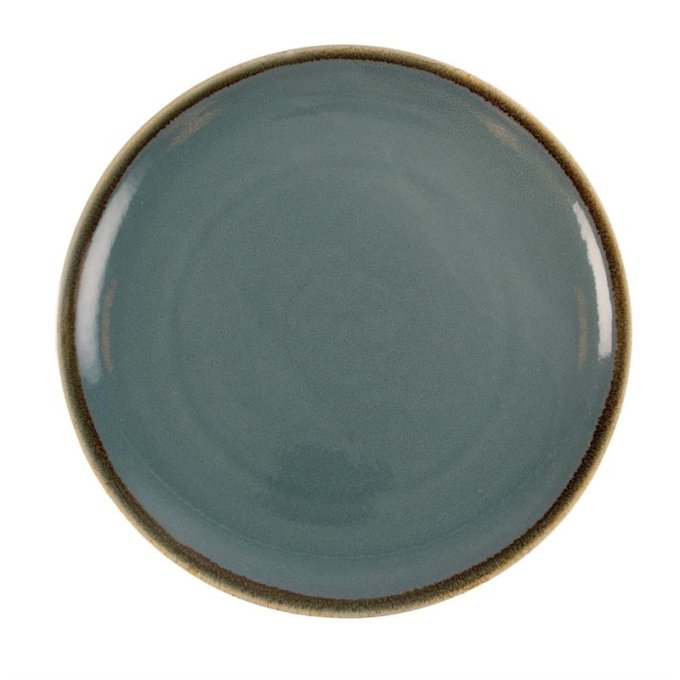Assiette plate ronde couleur ocean Kiln Olympia 280mm (Box 4)