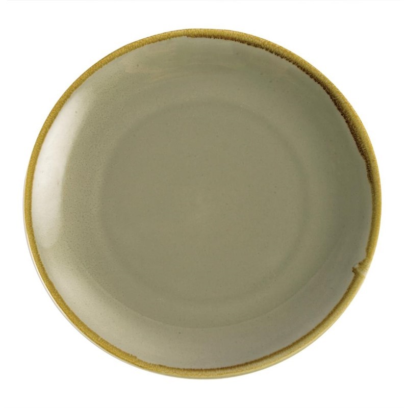Assiette plate ronde couleur mousse Kiln Olympia 280mm (Box 4)