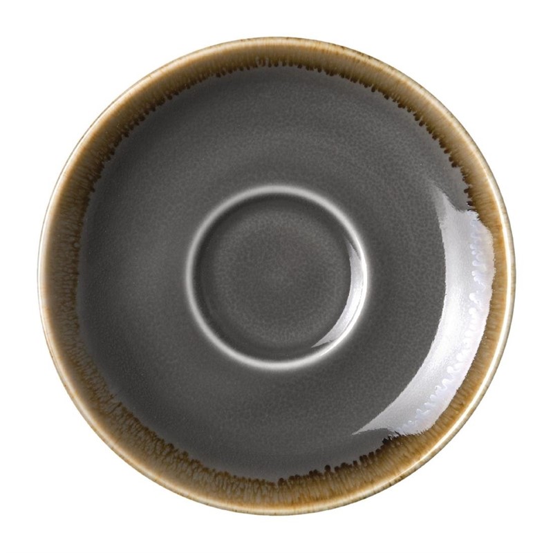 Soucoupe espresso Olympia Kiln grise 115mm - Lot de 6