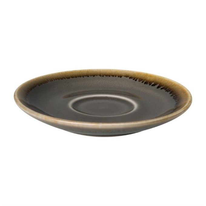 Soucoupe espresso Olympia Kiln grise 115mm - Lot de 6