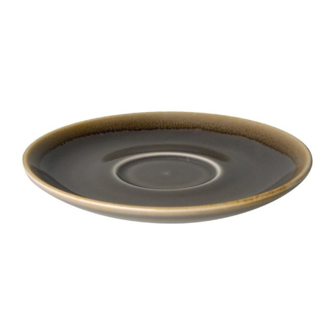 Soucoupe espresso Olympia Kiln grise 140mm - Lot de 6