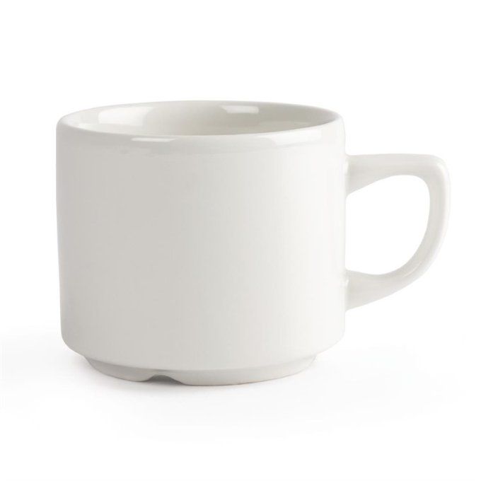 Tasses à thé Maple empilables blanches Churchill Whiteware 200ml (lot de 24)