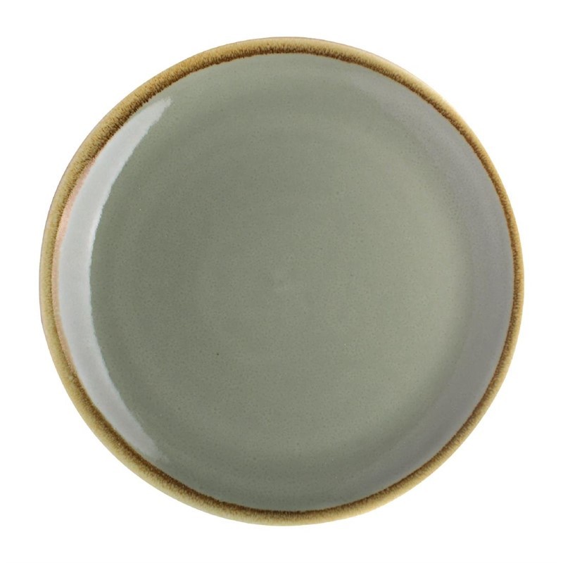 Assiette plate ronde couleur mousse Kiln Olympia 230mm - Lot de 6