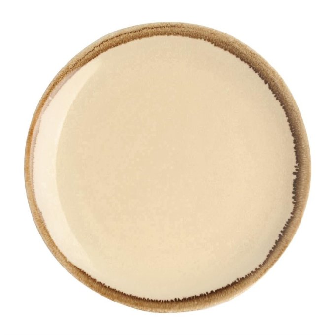 Assiette plate ronde couleur sable Kiln Olympia 230mm - Lot de 6