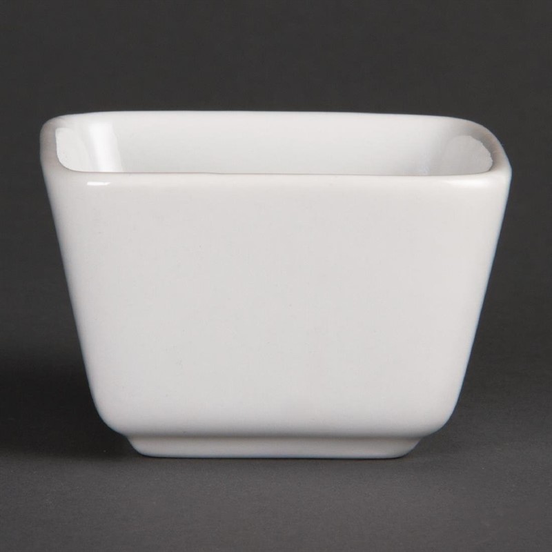 Olympia blanc, mini plats 75x75x50 mm (Box 12)