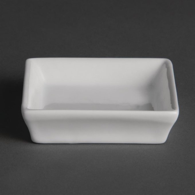 Mini plats carrés blancs Olympia 80mm (Box 12)