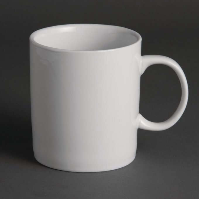 Mugs standards en porcelaine blanche Olympia - Lot de 12